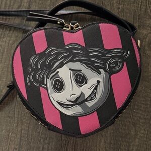 Heart-Shaped Pink and Black Designer Bag